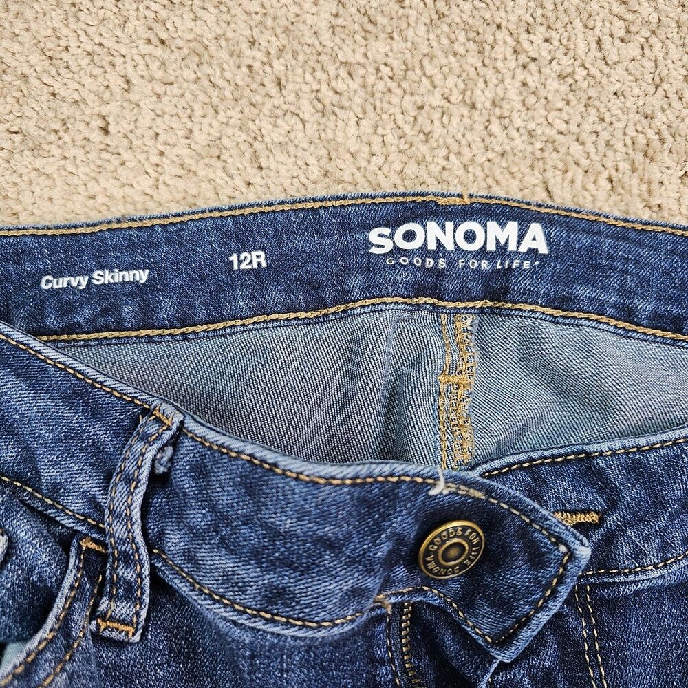 Sonoma Curvy Skinny Jeans Women's 12R Blue Mid Rise Stretch Denim 30x28 - Picture 7 of 12